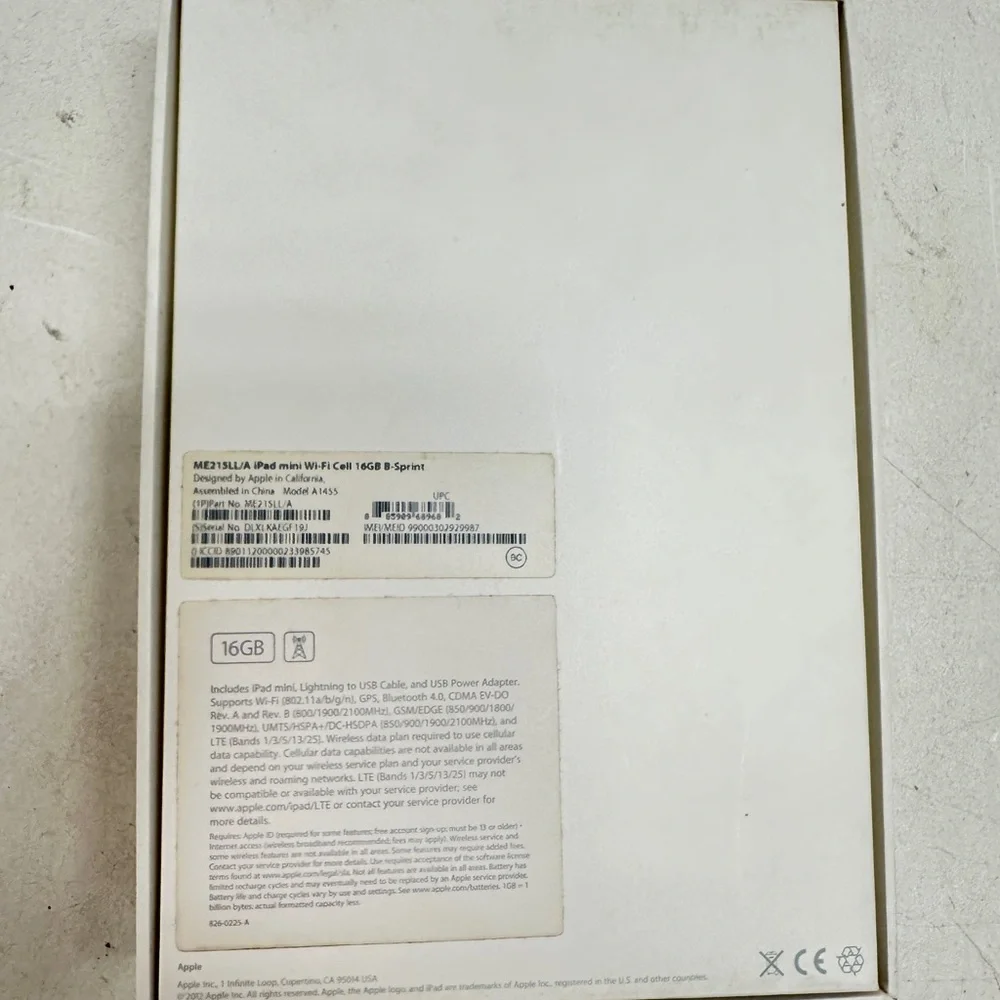BOX ONLY Apple iPad Mini 16Gb B-Sprint Original